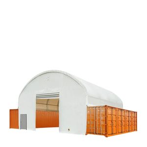 Container Shelter 40FT X 40FT con Struttura a Doppio Traliccio, Rivestito in PVC Resistente da 21 oz, con Pareti Frontali e Posteriori Completamente Chiuse, TMG Shed Storage - Product Image 1