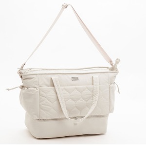 Sac de voyage simple en tissu matelassé blanc, sac à bandoulière de grande capacité, sac messager, sac de voyage léger - Product Image 2