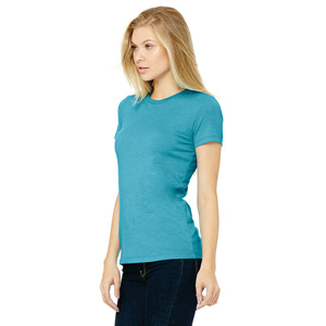 T-shirt d'été slim pour femme, basique uni, décontracté, col rond, manches courtes, en maille côtelée extensible - Product Image 2