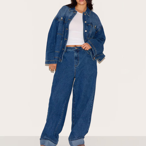Nueva llegada, pantalones vaqueros holgados personalizados a buen precio para mujer, estilo streetwear, pantalones de mezclilla estilo flare, pantalones oversize para mujer - Product Image 2