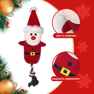 <b>Pet</b> Plush Vocalization Christmas <b>Toys</b> <b>for</b> Dogs Cotton Rope Deer Snowman Corduroy Dog Bite Comfort <b>Interaction</b> <b>Pet</b> Accessories - Product Image 4
