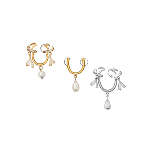 Fashion Stud <b>Earrings</b>-Designer Golden and German Silver <b>Hook</b> <b>Earrings</b> - Product Image 2
