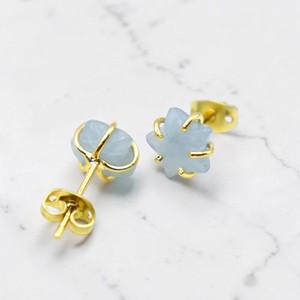 Wholesale Luxury Brass Star Shaped <b>Stud</b> <b>Earrings</b> for Women Aquamarine Zircon <b>Studs</b> Prong Setting Gold Plated Fashion Jewelry - Product Image 2