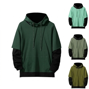 Custom <b>Men's</b> Regular Fit Polyester/Cotton Knitted Hoodie with Pocket Embossed Print Quick Dry & Breathable Winter <b>Pullover</b> - Product Image 3