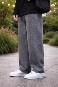 Jeans de Mezclilla para Hombre, Diseño Nuevo, Corte Holgado y Recto, Pierna Ancha, Cintura Media, Transpirables, de Algodón, Spandex y Poliéster - Product Image 6