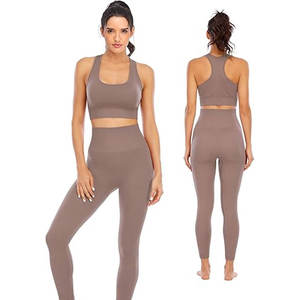 Conjuntos Deportivos para Mujer, Leggings Sin Costuras de Cintura Alta con Sujetador Deportivo Elástico Acolchado, Perfectos para Gimnasio y Yoga - Product Image 1