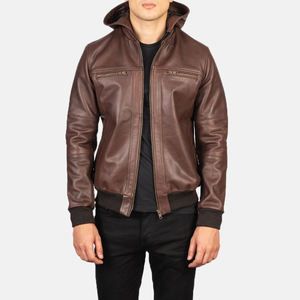 <b>Men's</b> Genuine Leather <b>Jacket</b> Stand Collar Full-Zip Breathable Quick-Dry Classic Casual Winter Outerwear Durable - Product Image 5