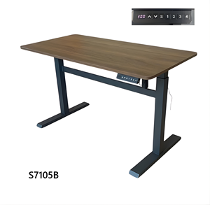 Bureau électrique moderne convertible à hauteur réglable, directement d'usine, durable, pour position assise ou debout, avec plateau en bois et structure en acier, moteur unique - Product Image 5