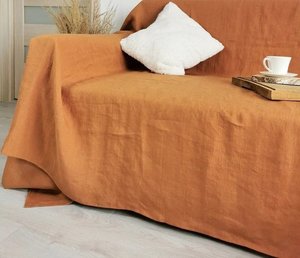 Cotton Washable Customizable Livingroom Decor <b>Sofa</b> Slipcover Custom Logo Colors Dust Protector Farmhouse Design Solid - Product Image 5