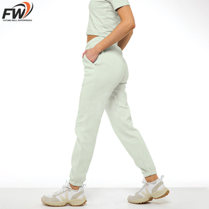 Pantalones deportivos personalizados de otoño/invierno, suaves, de forro polar, cálidos, holgados, para mujer, pantalones de chándal de algodón, pantalones jogger de pierna ancha para mujer - Product Image 5