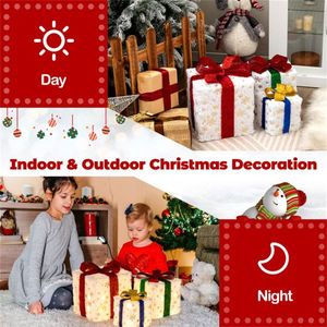 3 Scatole Regalo LED Natalizie Impilabili, Design Robusto e Impermeabile IP65, Accessori per Feste in Plastica per Caminetto, Albero, Portico - Product Image 6