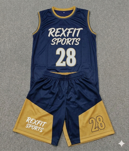 ชุดบาสเก็ตบอลมืออาชีพ REXFIT SPORTS สำหรับผู้ใหญ่ แบบสั่งทำพิเศษ น้ำหนักเบา แห้งเร็ว ผลิตจากโพลีเอสเตอร์ ระบายอากาศได้ดี - Product Image 2