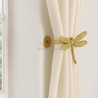 Attaches de rideaux élégantes en forme de U avec nœud doré, en laiton/aluminium, robustes, antirouille, longueur personnalisable, décoratives pour fenêtre