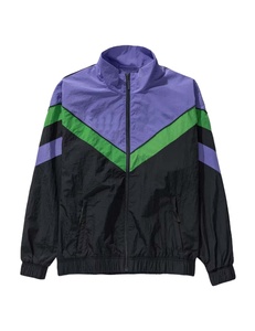 Casual Fashion Color <b>Block</b> Quick Dry Windproof Best Quality 2025 New Styles High Quality Breathable Plus Size Windbreaker Jacket - Product Image 3