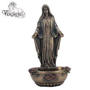 VERONESE DESIGN-RELIGION-Mère Sainte en résine artisanale pour plateau à eau bénite (MBZ+COLOR)-Décoration d'intérieur, figurine peinte à la main, luxe artistique - Product Image 1
