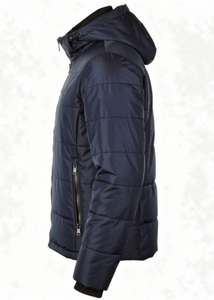 Veste matelassée d'hiver pour homme, bleu marine, col montant, logo sur le devant, fabrication originale 2023 - Product Image 3