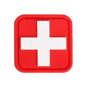 Medic <b>Red</b> Cross Tactical Patch with 3D Feature PVC and Hook and Loop for Clothes Bags <b>Sequined</b> Decoration - Product Image 2