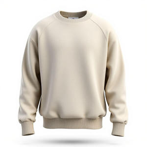 เสื้อสเวตเชิ้ตคอกลมผู้ชาย สีพื้น ผ้าถัก คอตตอน ทรงโอเวอร์ไซส์ แขนปกติ สำหรับฤดูใบไม้ร่วง ปักโลโก้ตามสั่ง - Product Image 1
