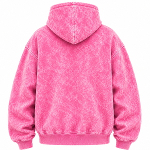 Sudadera con capucha premium con cremallera completa y efecto acid wash, estilo balaclava oversize, con logotipo personalizado, de tejido grueso, estilo streetwear - Product Image 2