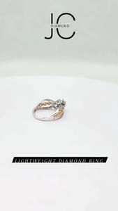 Anillos de diamantes hechos a mano hechos en laboratorio ligeros de oro rosa para mujer elegantes Diseño de moda elegante - Product Image 2