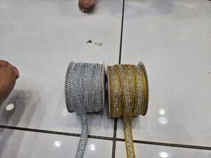 Strass en cristal, perles dorées effet miroir, garniture en maille argentée ethnique, écologiques, à 9 facettes, à coller à chaud ou à coudre, à dos plat - Product Image 6