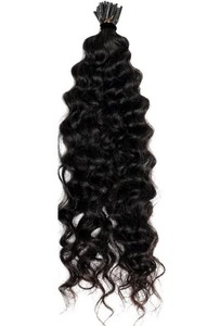 Extensions de cheveux humains naturels bouclés de 26 pouces, type I-Tip, cheveux indiens bruts, noir naturel, cheveux Remy à trame unique - Product Image 2