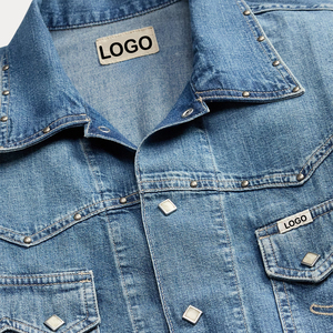 OEM ODM Custom Premium Studded Indigo Denim <b>Jacket</b> Men Vintage Western Heritage Americana Streetwear Outerwear Lightweight - Product Image 3