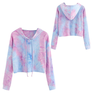 เสื้อฮู้ดถักแบบครอปสำหรับผู้หญิง สไตล์อีโคชิค แขนยาว สวมใส่สบายสำหรับฤดูใบไม้ผลิ พร้อมโลโก้ด้านหน้า - Product Image 5