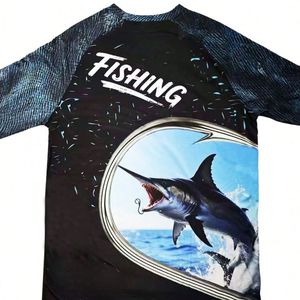 Camiseta de Pesca Personalizada al por Mayor con Logotipo Impreso, Manga Larga, para Torneos, Sublimada en Spandex/Poliéster, Protección UPF - Product Image 2