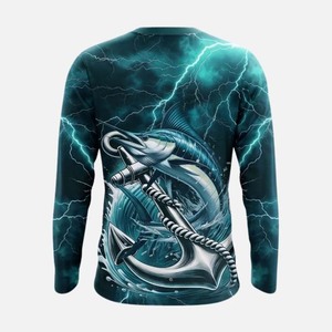 Camisa de Pesca de Manga Larga para Hombre, Estampado por Sublimación, Protección Solar UPF 50, Secado Rápido, Camiseta Deportiva, Ropa de Pesca para Exteriores - Product Image 5