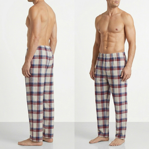 Pantalon de pyjama en coton à carreaux pour homme, taille à cordon, décontracté, en flanelle, personnalisé - Product Image 5