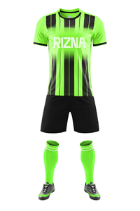Premium Quality 100% Polyester Unisex Soccer Uniform Sets Custom Color V-neck Short Sleeves Quick Dry Breathable Mesh - Product Image 2