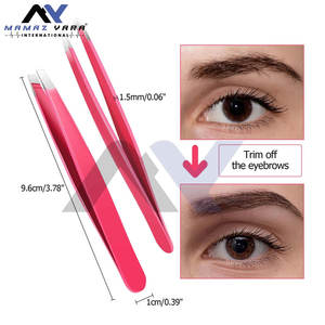 Juego de 9 Pinzas de Acero Inoxidable, Pinzas Rectas de Acero Aleado para Extensión de Pestañas, Color Rojo Rosa, Ergonómicas - Product Image 4