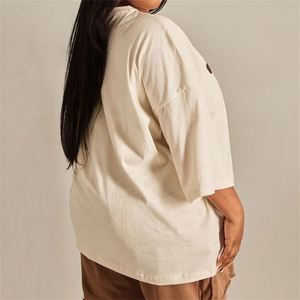 T-shirts en coton surdimensionnés personnalisés avec impression en relief, unisexes, à manches courtes, impression personnalisée, t-shirt décontracté pour femmes, fitness - Product Image 6