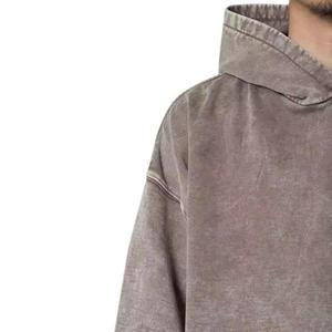Custom Distressed <b>Zip</b> Hoodie 100% Cotton Sun Faded Acid Washed Print Vintage Regular Fit Autumn OEM Size - Product Image 2