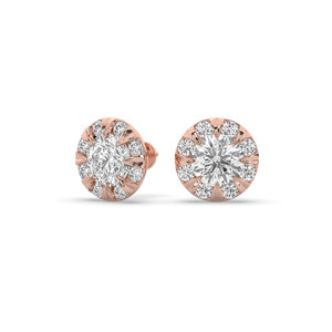 Boucles d'oreilles en or massif 14 carats avec diamant de laboratoire rond brillant de 3,96 carats, certifié IGI, style unique, légères, idéales pour mariage ou cadeau de fête - Product Image 5