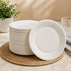 Assiettes en papier biodégradables EcoRev de 9 pouces, colorées, pour fêtes d'anniversaire, fournitures pour fêtes de bébé, desserts - Product Image 3