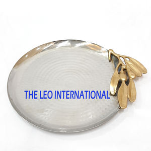 Plateau de service créatif à texture martelée pour desserts et fruits secs, vaisselle pour la maison, les mariages et les fêtes, plat à collation - Product Image 1