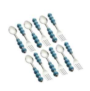 New <b>Square</b> Design Peach Color Base Resin Spots Handle Eco-Friendly <b>Mirror</b> Stainless Steel Silver Plated Wedding Cutlery Set - Product Image 6