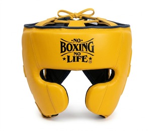 หมวกป้องกันศีรษะแบบสั่งทำพิเศษ No Boxing No Life ผลิตจากหนังแท้ 100% พร้อมสีที่กำหนดเอง สำหรับฝึกศิลปะการต่อสู้สำหรับผู้ใหญ่ - Product Image 6
