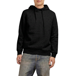 Sweat-shirt à capuche gris pour homme, coupe classique, en coton French Terry, couleur unie, manches longues, pull-over décontracté, vêtement d'automne - Product Image 3