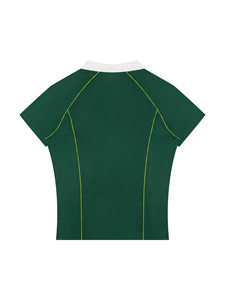 <b>Women's</b> Green Polo <b>Shirt</b> <b>Short</b> <b>Sleeve</b> Solid Color Quick Dry Sporty Fit Knitted Polyester Regular Length <b>White</b> Collar Zipper - Product Image 6
