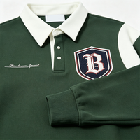 Nuevo Producto al por Mayor, Jersey de Rugby Vintage Personalizado de Algodón, Jersey de Rugby Polo con Logotipo Bordado de Alta Calidad para Hombre