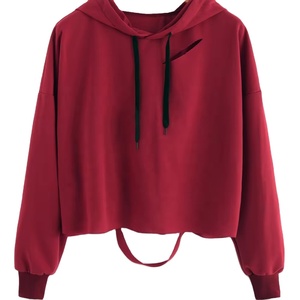 Conjunto de Sudadera con Capucha Extra Grande de Algodón con Estampado Personalizado, Top Corto con Cuello Redondo, Sudadera con Capucha para Mujer, Estilo Deportivo, Invierno - Product Image 1
