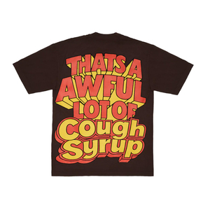 T-shirt noir pour homme à manches courtes, col rond, en jersey de coton, coupe classique, grammage lourd 300g, imprimé 'That's a Awful Lot Cough Syrup' - Product Image 4