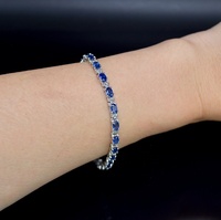 Fantaisie Design Saphir Émeraude et Rubis Bijoux Élégant Saphir 2.50mm Tennis Bracelet Femmes Unisexe Cadeau