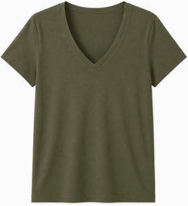 Conjunto de Camiseta de Tres Piezas con Cuello en V, Unisex, en Color Sólido, con Tejido Transpirable de Algodón y Poliéster, Ecológico y de Secado Rápido - Product Image 3