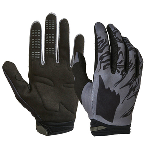 Designer <b>Touch</b> <b>Screen</b> Racing <b>Gloves</b> for Youth Motocross Bikers Full Finger Customized Sublimation Gray Black Wholesale Unisex - Product Image 1