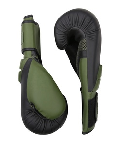Guantes de Boxeo 5 SPORTS de 14oz, Cuero PU, Correa de Velcro en la Muñeca, Negro y Verde, Equipo de Entrenamiento - Product Image 4