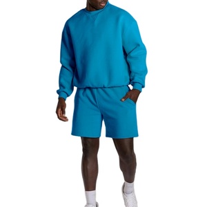 Conjunto corto personalizado, Conjunto de sudadera informal de cuello redondo de alta calidad y conjunto de pantalones cortos para hombre - Product Image 2